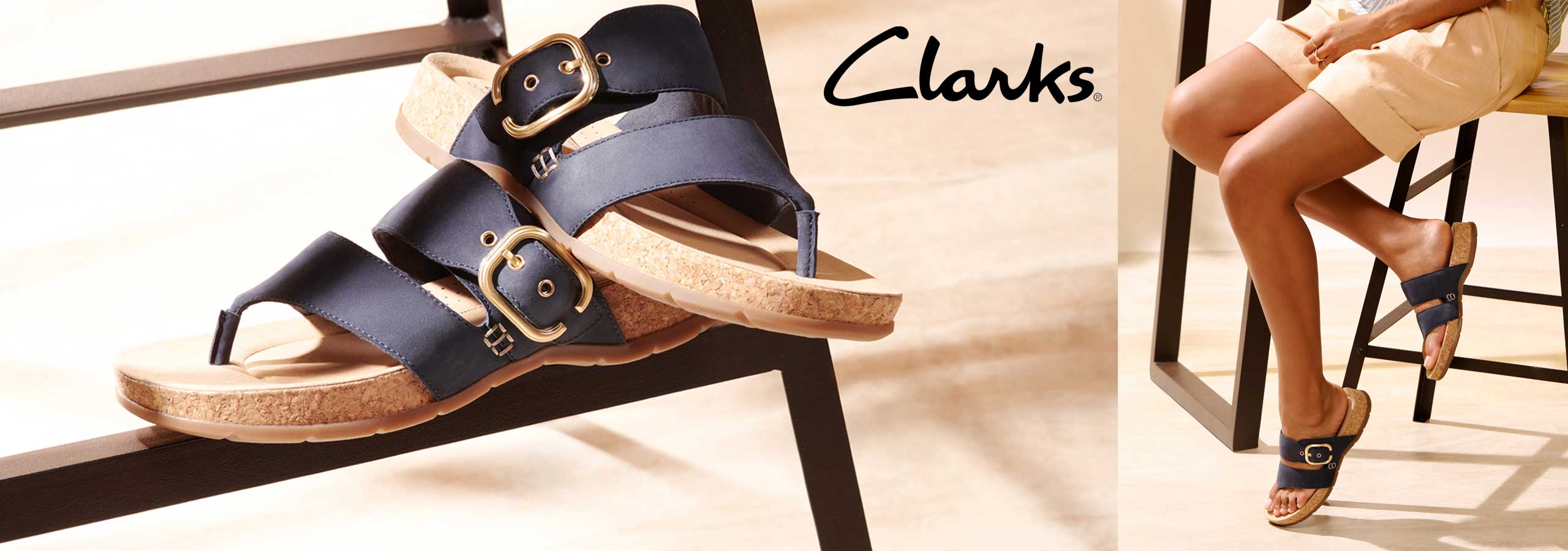 clarks womens sandals banner ss24
